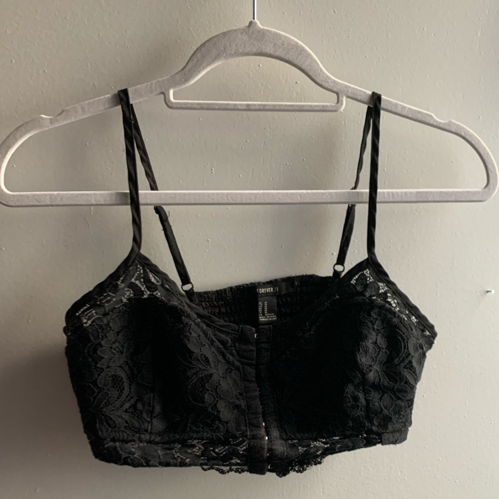 Forever 21 Black Lace Bralette Top